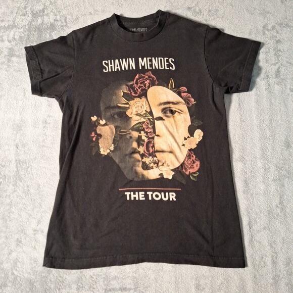 Shawn Mendes The Tour 2019 World Tour Small T-Shirt Double Sided Print Black - Picture 1 of 7
